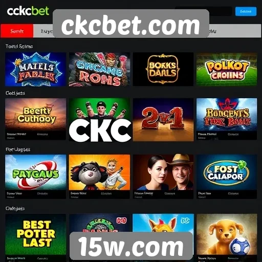 Variedade de jogos disponíveis na ckcbet